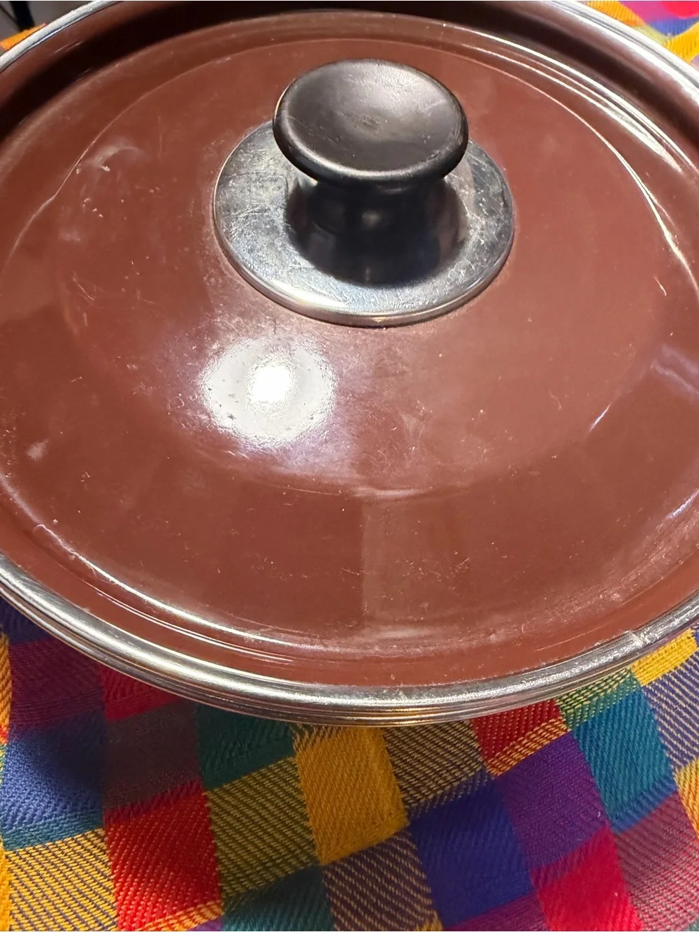 Vintage brown enamel